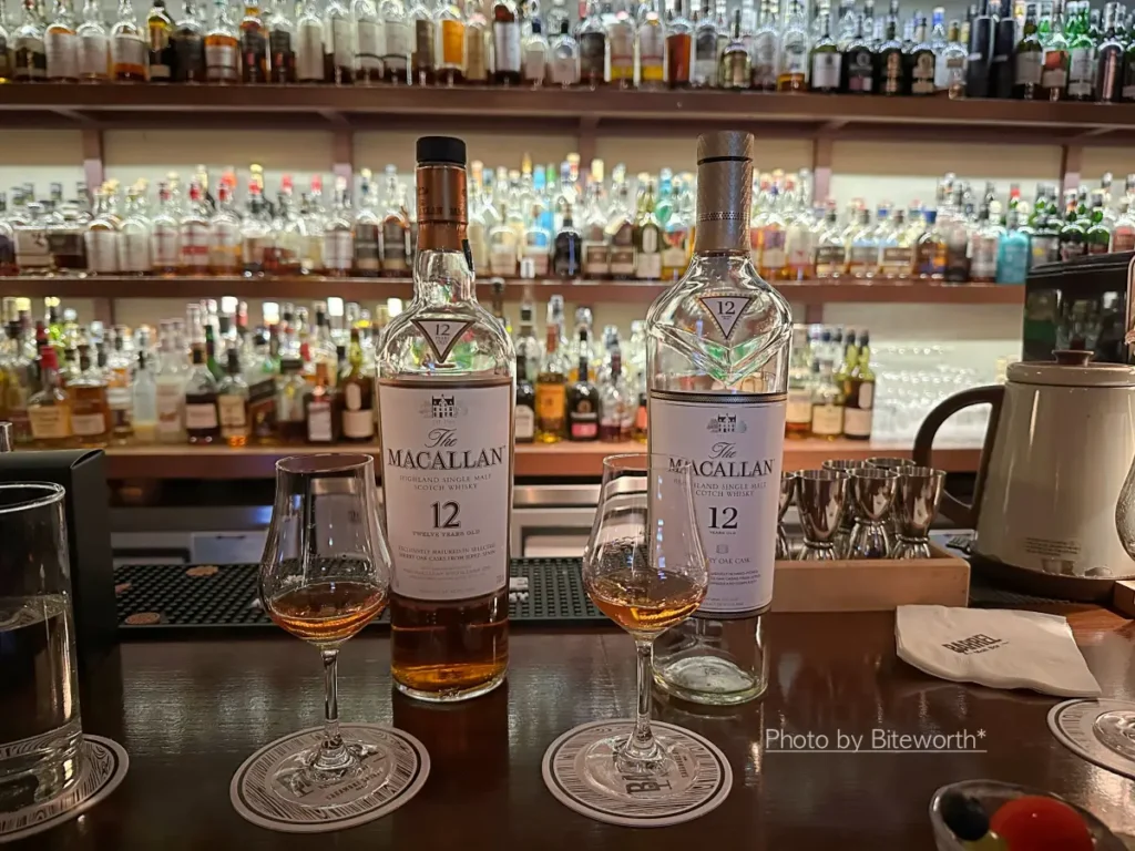 Macallan 12Y (old), Macallan 12Y (new)