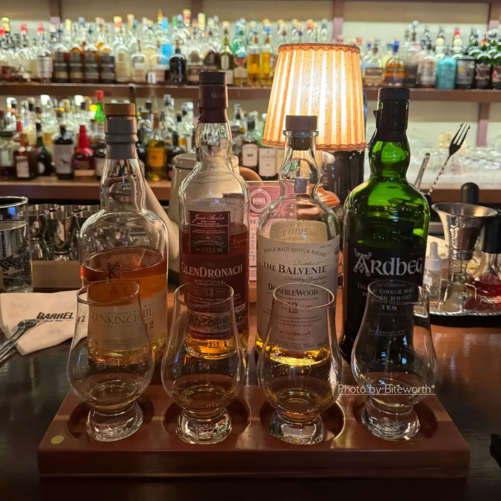 몰트바 배럴의 비기너 코스, Glenkinchie 12Y, Glendronach 12Y, Balvenie 12Y, Ardbeq 10Y